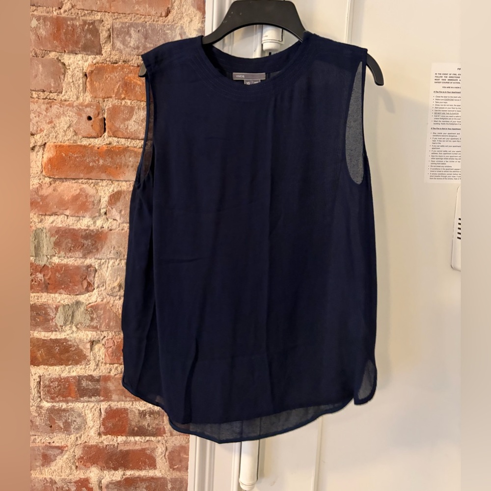 Vince Navy Sleeveless Top